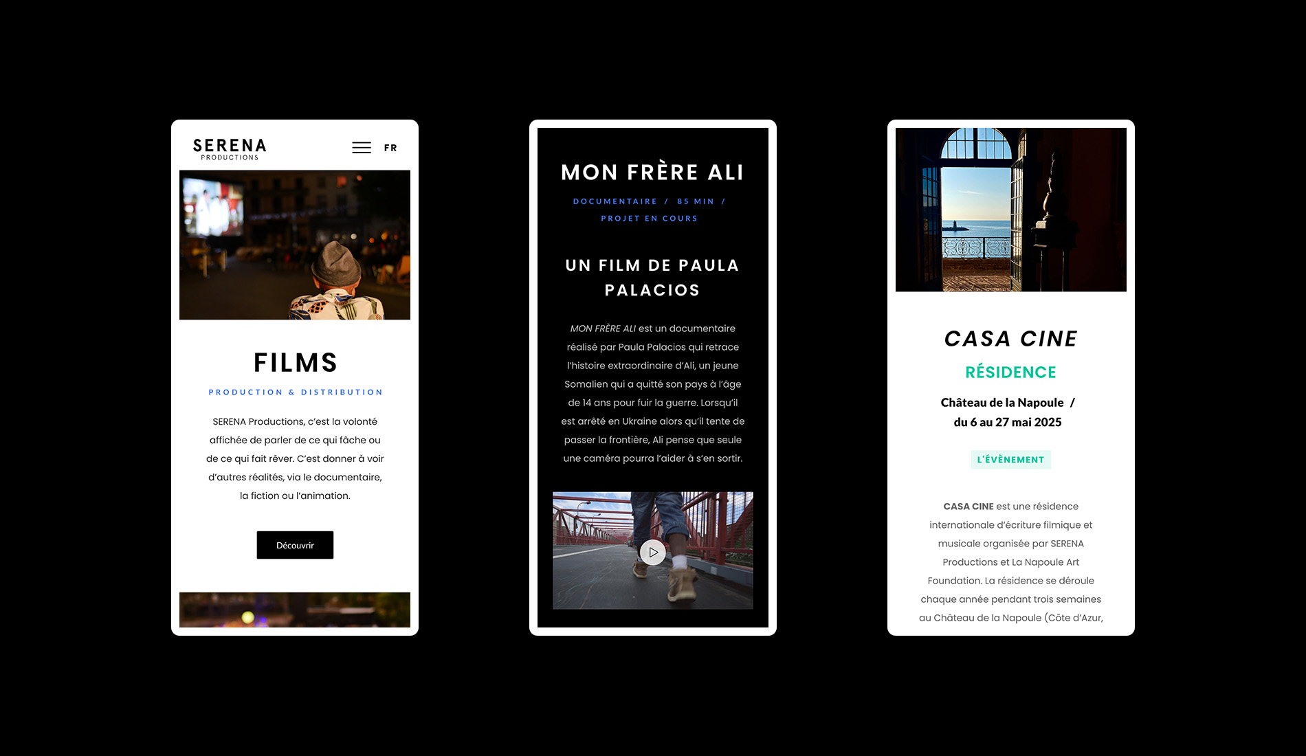 Création web design pour une société de production audiovisuel - Li-Nó Design graphique